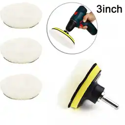 Walmart 5pcs 3-7 Buffing Polishing Pads Wool Wheel Kit for Car Polisher Drill Adapter 3inch offer