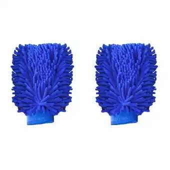 Walmart BAGUER Car Cleaning Gloves Fiber Double-Sided Chenille Gloves Coral Style Cleaning Tool Blue offer