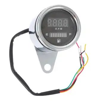 Walmart Mixtlocalior Universal LED Digital Tachometer Speedometer Motorcycle Gauge Waterproof 12V (Silver) offer