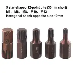 Walmart 5pcs M5- 30mm Star Screwdriver Bit 10mm Hex Shank For Screwdriver Head offer