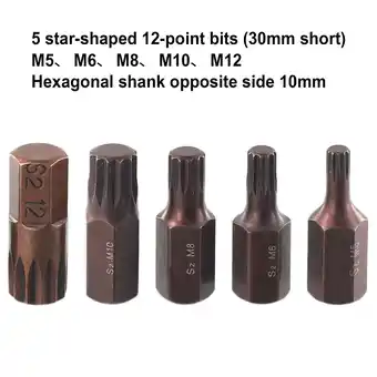 Walmart 5pcs M5- 30mm Star Screwdriver Bit 10mm Hex Shank For Screwdriver Head offer