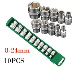 Walmart 10PCS Hex Socket Wrench Head Set for Ratchet 1/2inch Short Nut Driver Spanner offer