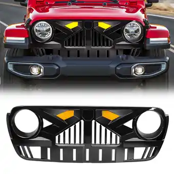 Walmart AMERICAN MODIFIED Grille for 2018-2023 Jeep Wrangler JL & Gladiator JT w/Cam offer