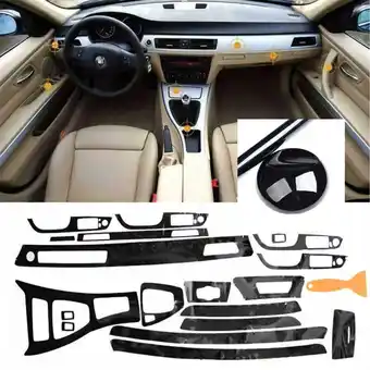 Walmart Lylong Car Accessories Gloss Black Interior Glossy Wrap Trim Decal for Bmw 3 Series E90 2005-2012 offer