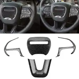 Walmart BAGUER Carbon Fiber Steering Wheel Cover Trim for Dodge for Challenger Charger 2015-21 offer