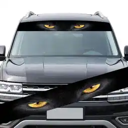 Walmart GYZEE Car Front Rear Windshield Sticker Terror Decor 3D Sunshade Decals Universal(Yellow Eyes) offer