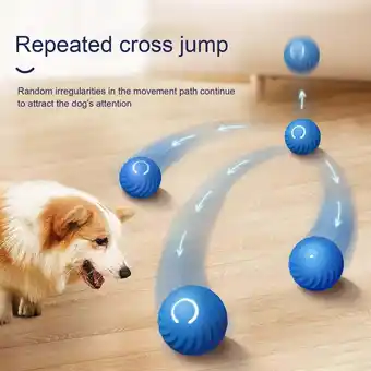 Walmart Pnellth Pet Ball Toy Smart Interactive Dog Jumping Ball Toy Bite-resistant Active Rolling Ball offer