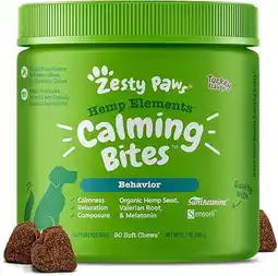 Walmart Zesty Paws Hemp Elements Calming Bites, Turkey Flavor, For Dogs, 90ct, 11.1oz offer