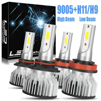 Walmart For Cadillac SRX 2010-2016 9005+H11 LED Headlight Light Bulbs Hi-Lo Beam White 4pcs offer