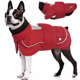 Walmart Kuoser Warm Dog Coat Reflective Winter Jacket with Double Layered Design for Pets, Red, S offer