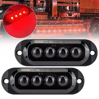 Walmart BAGUER 2pcs 4LED Side Marker Clearance Lights Waterproof for Boat Trailer Truck RV Red light offer