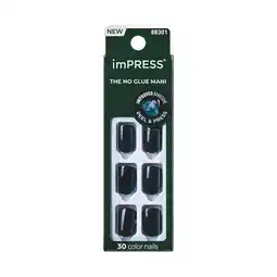 Walmart KISS imPRESS Press on Nails, Emeralds, Green, Short Squoval, 30 Count offer