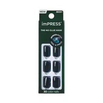 Walmart KISS imPRESS Press on Nails, Emeralds, Green, Short Squoval, 30 Count offer