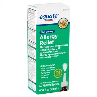 Walmart Equate Fluticasone Non-Drowsy Allergy Relief Nasal Spray, USP, 50 Mcg, 0.34 fl oz offer