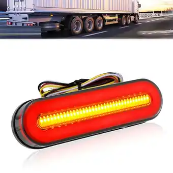 Walmart BAGUER 2 pc Oval Stop LED Turn Tail Brake Lights Red Flowing DRL Trailer Truck RV offer