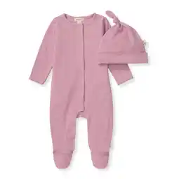 Walmart Burt's Bees Baby Organic Cotton Baby Jumpsuit & Knot Top Hat, Sizes Newborn-12 Months offer