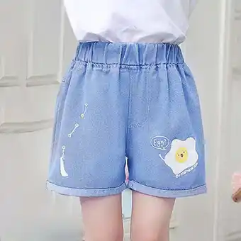 Walmart Tawop Kids Soccer Shorts Girls Shorts Jean Summer Printed Pockets Pant Light Blue 5 Years offer