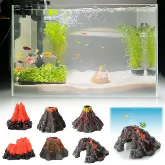 Walmart Clerance! Fish Tank Volcano Decoration Volcanic Eruption Decoration Fast offer