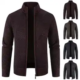 Walmart Mens Fleece Jacket Clearance Autumn and Winter Stand Collar Sweaters offer