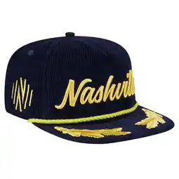 Walmart Men's New Era Navy Nashville SC Scrambled Eggs Corduroy Golfer Snapback Hat offer