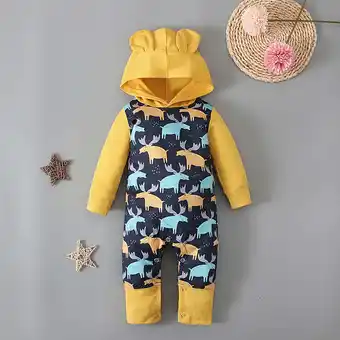 Walmart Tawop Kids Pants Boys Long Kids Suit Jumpsuit Romper Printed Pant Yellow 6-12months offer