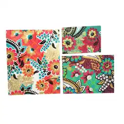 Walmart CC Home Furnishings Set of 3 Vibrantly Colored Contemporary Floral Pattern Notebooks 10 offer