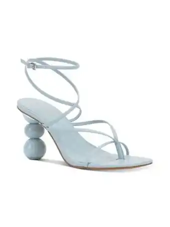 Walmart INC Womens Blue Strappy Comfort Lilliana Round Toe Sculpted Heel Buckle Heeled Sandal 10.5 offer