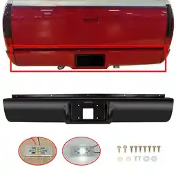 Walmart Kojem Roll Pan Fit for 1988-1998 Chevrolet C1500 Rear Bumper Roll Pan, Black,Steel with License Lamp offer