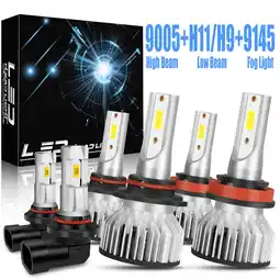 Walmart For Ford F150 2015-2021 LED Headlight Bulbs High Low Beam Fog Light Kit 6pcs offer