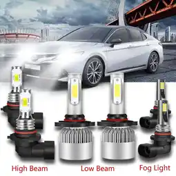 Walmart For Toyota Camry 2002 2003 2004 2005 2006 LED Headlight + Fog Light Bulbs Combo Kit 6000K offer