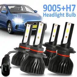 Walmart OBNDVU For Hyundai Elantra 2014-2020 LED Headlight High Low Beam Bulb WHITE 6000K Combo offer