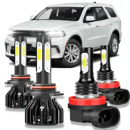 Walmart BMZONCC for Dodge Durango 2014-2015 4X LED Headlight High Low Beam + Fog Light Bulb kit offer