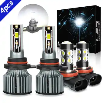 Walmart For Fiat 500 2012-2019 LED Headlight High Low Beam + Fog Light Bulbs Bright White 4pcs offer