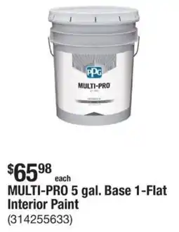 The Home Depot MULTI-PRO 5 gal. Base 1-Flat Interior Paint offer