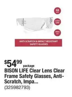 The Home Depot BISON LIFE Clear Lens Clear Frame Safety Glasses, Anti- Scratch offer