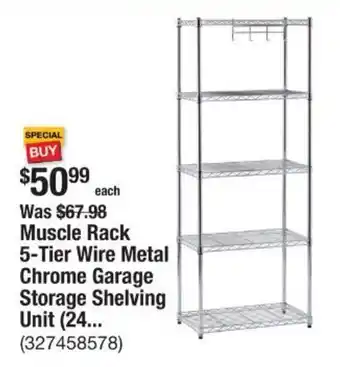 The Home Depot Muscle Rack 5-Tier Wire Metal Chrome Garage Storage Shelving Unit offer