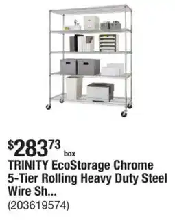 The Home Depot TRINITY EcoStorage Chrome 5-Tier Rolling Heavy Duty Steel Wire offer