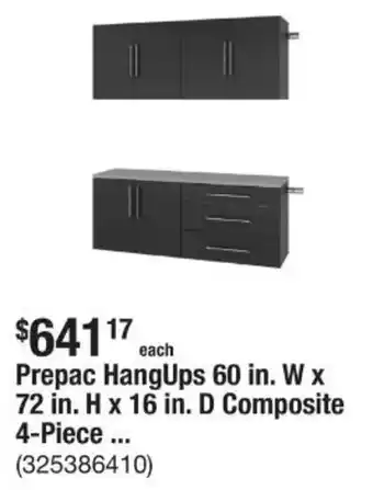 The Home Depot Prepac HangUps 60 in. W x 72 in. H x 16 in. D Composite 4-Piece offer