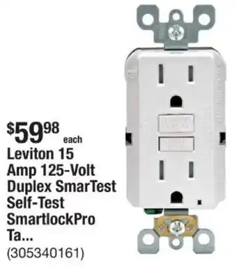 The Home Depot Leviton 15 Amp 125-Volt Duplex SmarTest Self-Test SmartlockPro offer