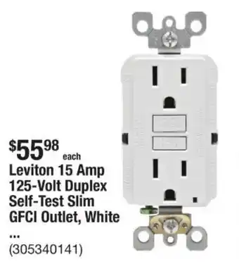 The Home Depot Leviton 15 Amp 125-Volt Duplex Self-Test Slim GFCI Outlet, White offer