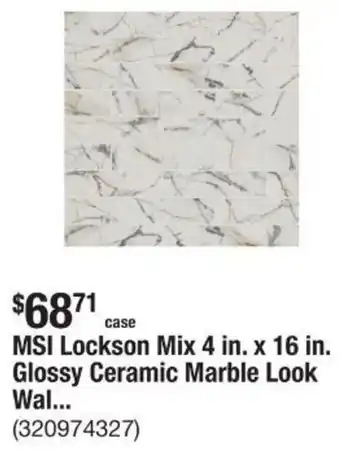 The Home Depot MSI Lockson Mix 4 in. x 16 in. Glossy Ceramic Marble offer