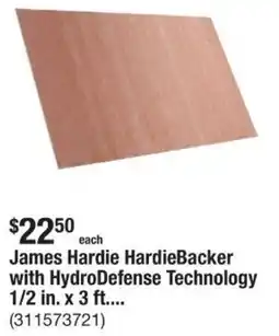 The Home Depot James Hardie HardieBacker with HydroDefense Technology offer