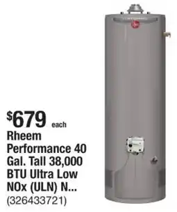 The Home Depot Rheem Performance 38,000 BTU Ultra Low NOX (ULN) offer