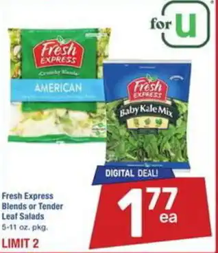 Albertsons Fresh Express Blends or Tender Leaf Salads offer