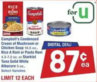 Albertsons Campbell's Condensed Cream of Mushroom or Chicken Soup offer