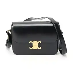 Walmart Pre-Owned CELINE Classic Triomphe Bag Shoulder 187363BF4.38NO Shiny Calfskin Black... (Good) offer