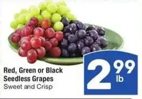 Albertsons Red, Green or Black Seedless Grapes offer