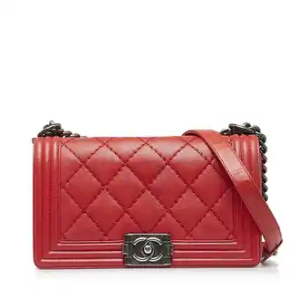 Walmart Pre-Owned Authenticated Chanel Shoulder Bag Calf Red Women offer