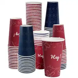 Walmart Katbite Disposable Paper Cups, 16oz 60 Count Hot/Cold Paper Drinking Cups offer