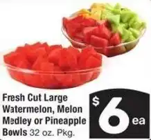 Albertsons Fresh Cut Large Watermelon, Melon Medley or Pineapple Bowls offer